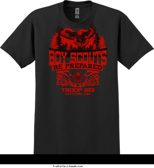 ANYTOWN, USA TROOP 123 BOY SCOUTS T-shirt Design 