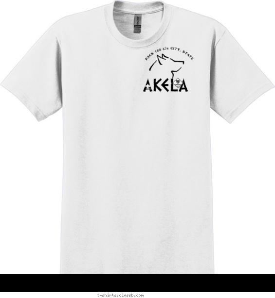 Akela with Arced Text T-shirt Design