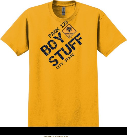 PACK 123 CITY, STATE BOY STUFF T-shirt Design SP3812