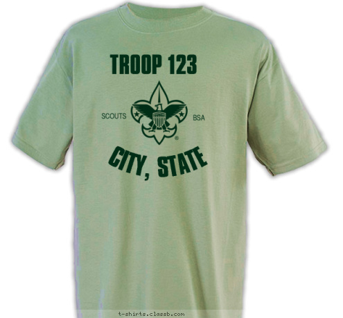 OF AMERICA BOY SCOUTS TROOP 123 CITY, STATE  T-shirt Design SP3811