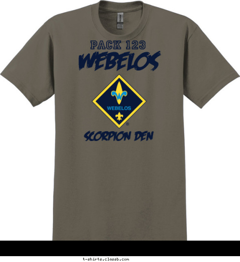 PACK 123 SCORPION DEN WEBELOS T-shirt Design SP3809