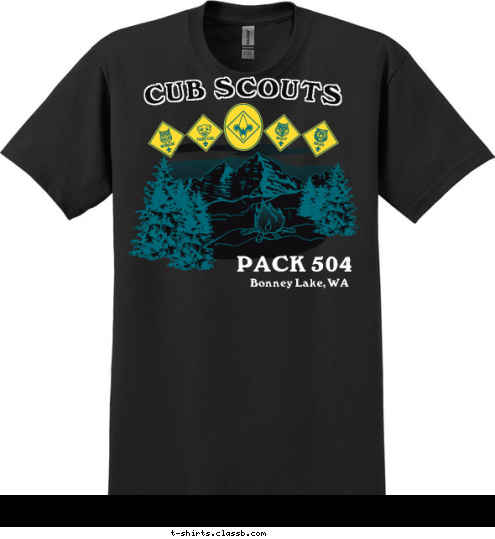 PACK 504 Bonney Lake, WA CUB SCOUTS T-shirt Design 