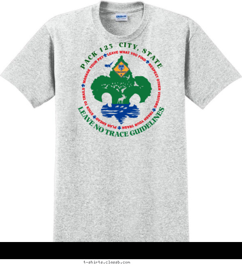 PACK 123  CITY, STATE T-shirt Design SP3848