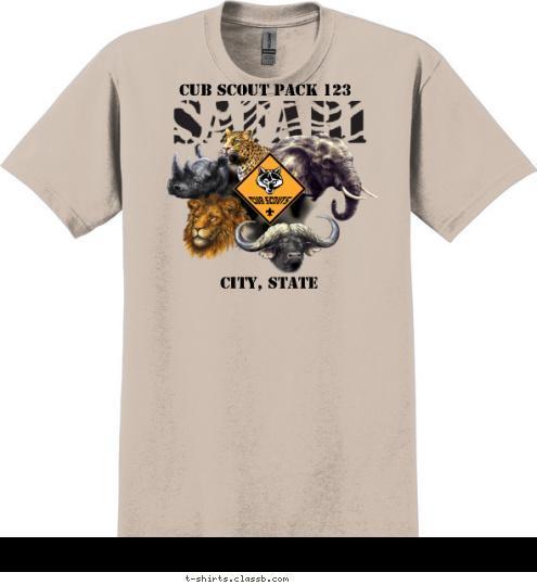 CITY, STATE
 CUB SCOUT PACK 123 T-shirt Design SP3841