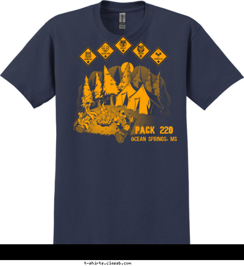 

Pack 220
 PACK 220 Ocean Springs, MS T-shirt Design 