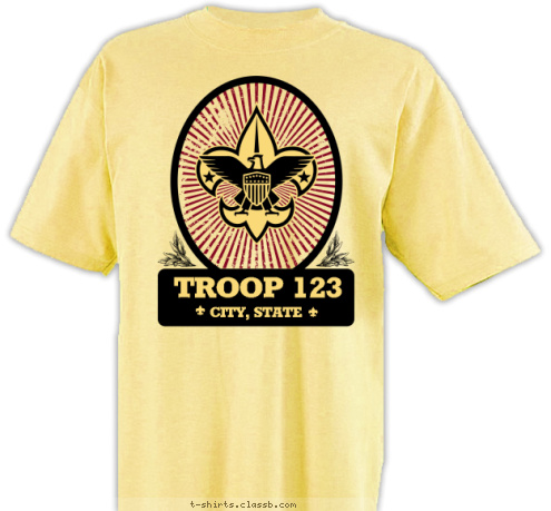 Your text here! CITY, STATE TROOP 123 T-shirt Design SP3596