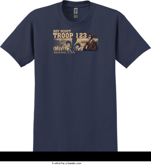 Anytown, USA TROOP 123 BOY SCOUT T-shirt Design 