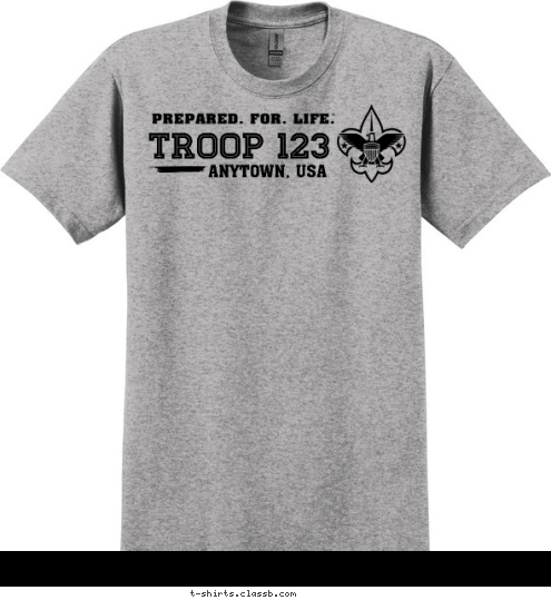 New Text Your text here! 123 123 123 TROOP 123 BOY SCOUTS OF AMERICA ANYTOWN, USA T-shirt Design SP3616