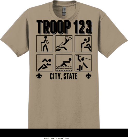 CITY, STATE TROOP 123 TROOP 123 T-shirt Design SP3615