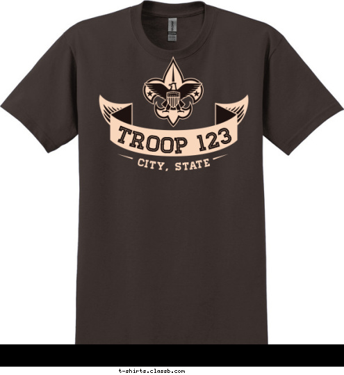 CITY, STATE TROOP 123 T-shirt Design SP3614