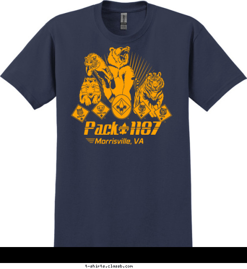 Pack   1187 Morrisville, VA T-shirt Design 