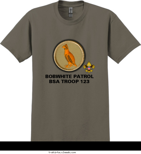 BSA TROOP 123 BOBWHITE PATROL T-shirt Design SP3201