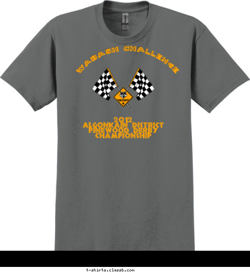 2012
Algonkain District
Pinewood Derby
Championship Wabash Challenge T-shirt Design 