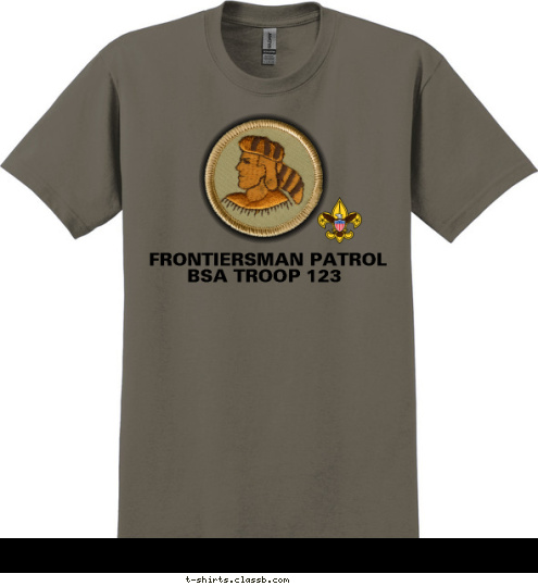 BSA TROOP 123 FRONTIERSMAN PATROL T-shirt Design SP3210