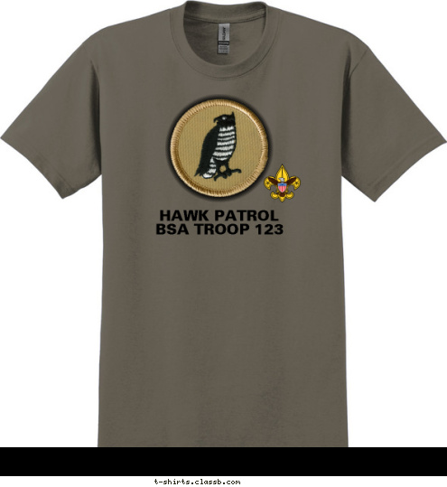 BSA TROOP 123 HAWK PATROL T-shirt Design SP3114