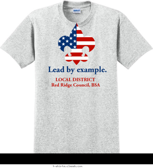 Red Ridge Council, BSA LOCAL DISTRICT Lead by example. T-shirt Design SP3862