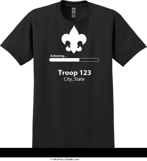 City, State Troop 123 Achieving... T-shirt Design SP3870