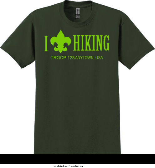 ANYTOWN, USA TROOP 123 HIKING I T-shirt Design SP3868