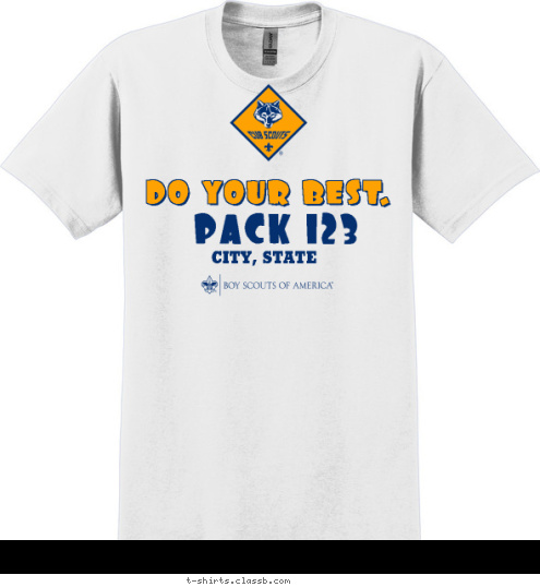 CITY, STATE PACK 123 DO YOUR BEST. T-shirt Design SP3805