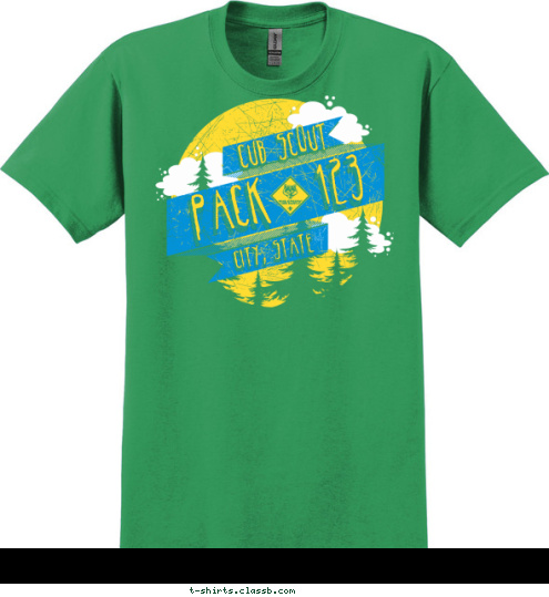 CUB SCOUT CITY, STATE PACK   123 T-shirt Design sp3675