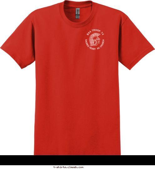 SACRED HEART  RC CHURCH BSA TROOP 74  STATEN ISLAND, NY TROOP 74 T-shirt Design T74 SPARTANS