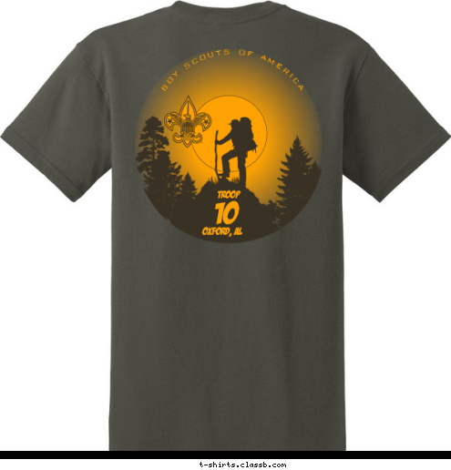 TROOP BOY SCOUTS OF AMERICA 10 Oxford, AL Oxford, AL 10 TROOP T-shirt Design 