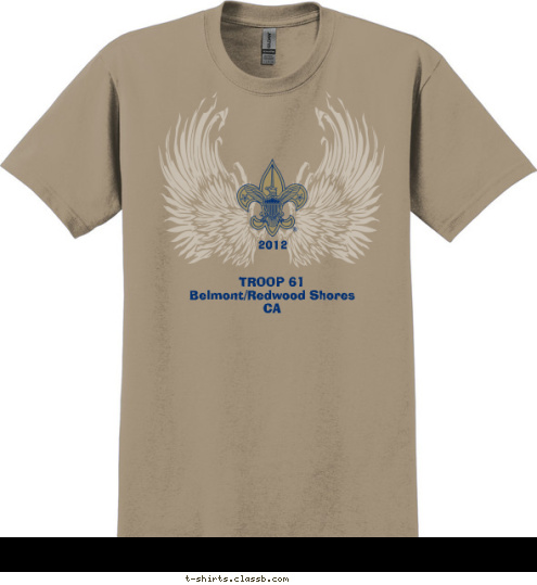 2012 TROOP 61 
Belmont/Redwood Shores
CA
 T-shirt Design 