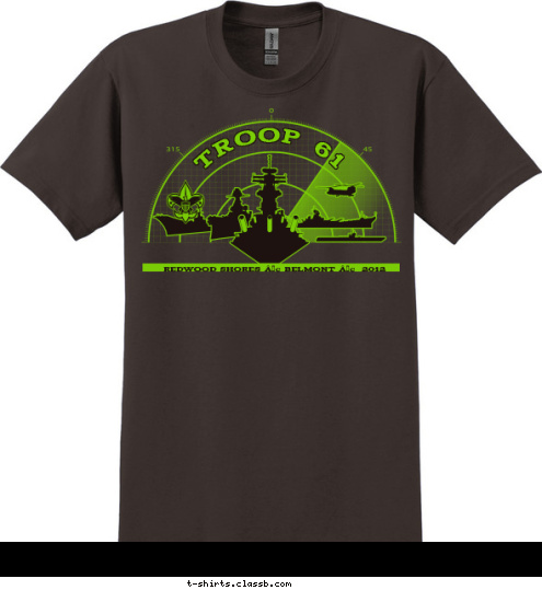 REDWOOD SHORES • BELMONT •  2012 TROOP 61   T-shirt Design 