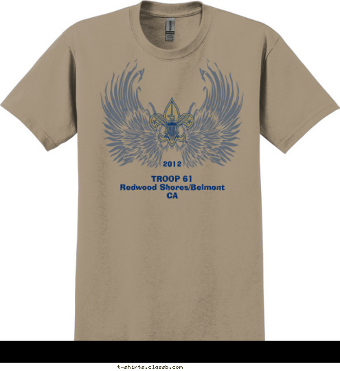 2012 TROOP 61 
Redwood Shores/Belmont
CA
 T-shirt Design 