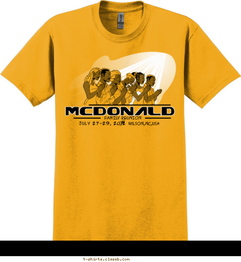 Wilson,NC,USA JULY 27-29, 2012 FAMILY REUNION McDonald T-shirt Design 