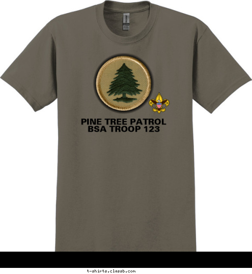 BSA TROOP 123 PINE TREE PATROL T-shirt Design SP3220