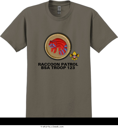 BSA TROOP 123 RACCOON PATROL T-shirt Design SP3221