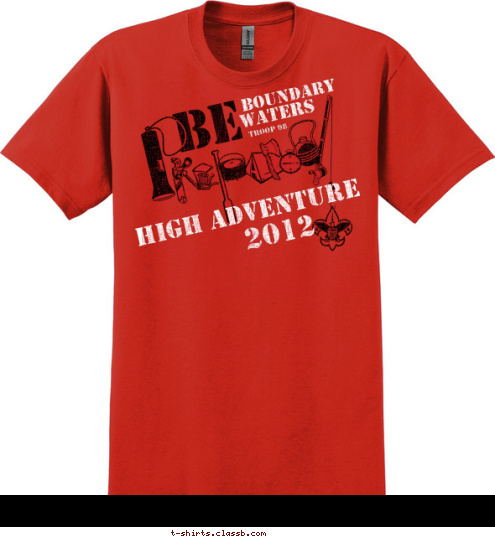 2012 HIGH ADVENTURE TROOP 98 WATERS BOUNDARY T-shirt Design 