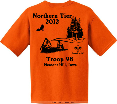 E072012AB Pleasant Hill, Iowa Troop 98 Northern Tier
2012 Northern Tier
Crew Troop 98 T-shirt Design 