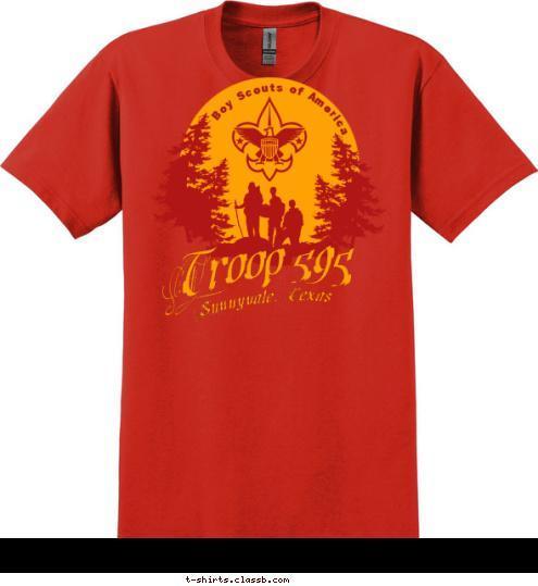 Boy Scouts of America Sunnyvale, Texas Troop 595 T-shirt Design 