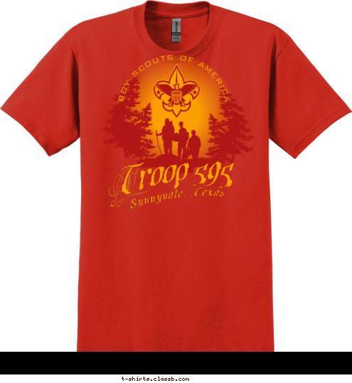 BOY SCOUTS OF AMERICA Sunnyvale, Texas Troop 595 T-shirt Design 