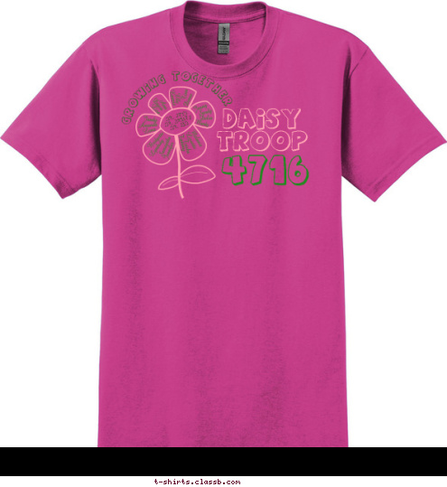 GROWING TOGETHER Ms. Jenn
Ms. Ashley
Ms. Kim
 4716 Daisy
TROOP T-shirt Design 