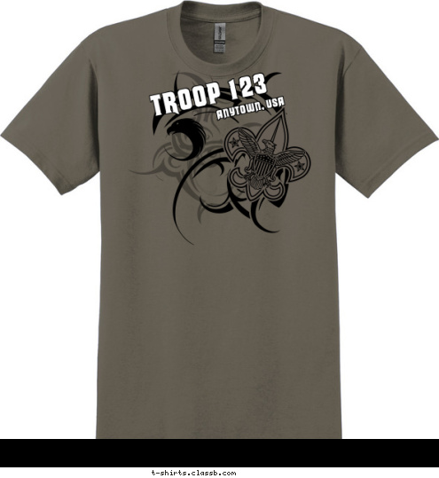 Your text here! ANYTOWN, USA TROOP 123 T-shirt Design SP4121