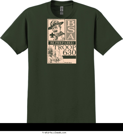 New Text North Davis
Church of Christ Arlington, TX BE PREPARED 630 TROOP T-shirt Design 