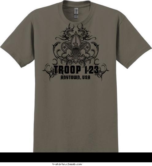 Your text here! ANYTOWN, USA TROOP 123 T-shirt Design SP4123