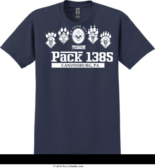 DO YOUR BEST CANONSBURG, PA Pack 1385 T-shirt Design 