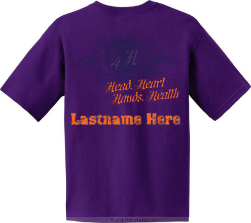 Lastname Here Hands, Health COUNTY COUNCIL 2011 4H COUNTY  Head, Heart GRUNDY  T-shirt Design 