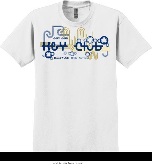 Key Club 2017 2018 Roosevelt High School T-shirt Design SP2274