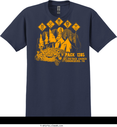 PACK 1385 ST. PATRICK CHURCH
CANONSBURG, PA T-shirt Design 