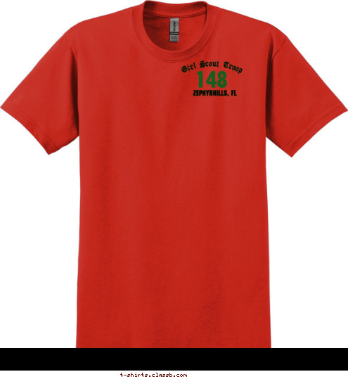 Since 1954 148 Zephyrhills, FL Girl Scout Troop T-shirt Design 