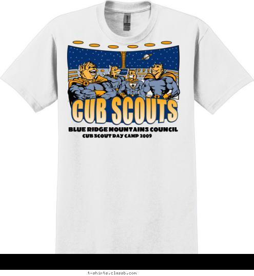 BLUE RIDGE MOUNTAINS COUNCIL CUB SCOUT DAY CAMP 2009 T-shirt Design 