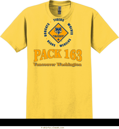 Vancouver Washington PACK 163 T-shirt Design 