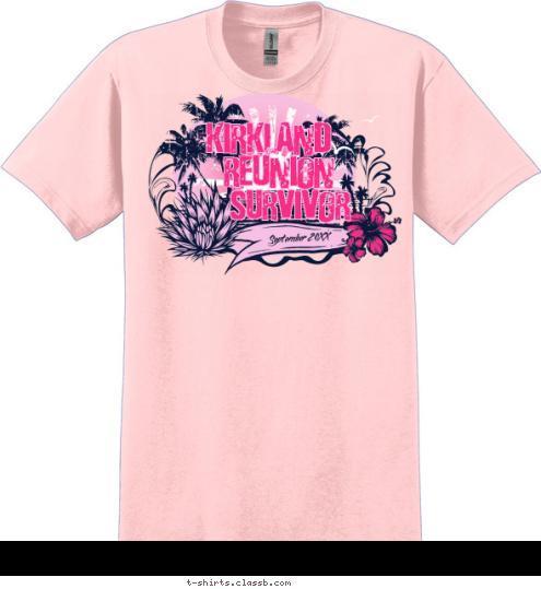 September 2012 SURVIVOR REUNION KIRKLAND T-shirt Design SP2417