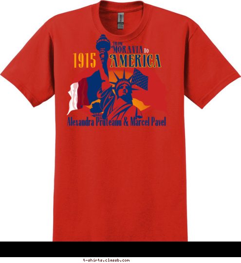 America TO Moravia From Alexandra Pruteanu & Marcel Pavel 1915 T-shirt Design 