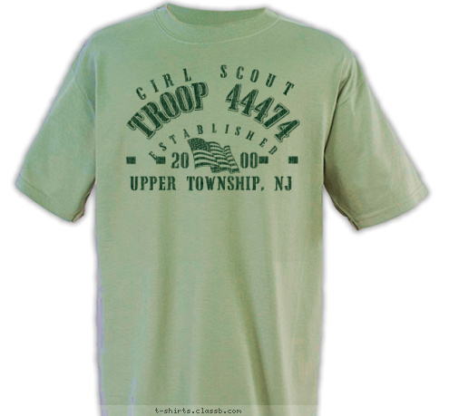 20     00  ESTABLISHED GIRL SCOUT TROOP 44474 Upper Township, NJ T-shirt Design 